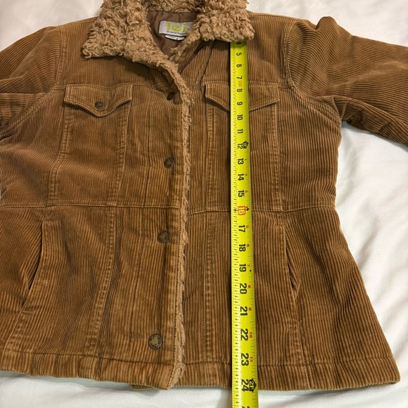 Vintage Y2K Women’s l.e.i. Brown Corduroy Jacket Faux Fur Collar and Trim size L - Picture 13 of 14